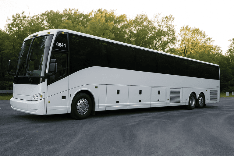exterior of Charter Bus Rental Middletown coach bus