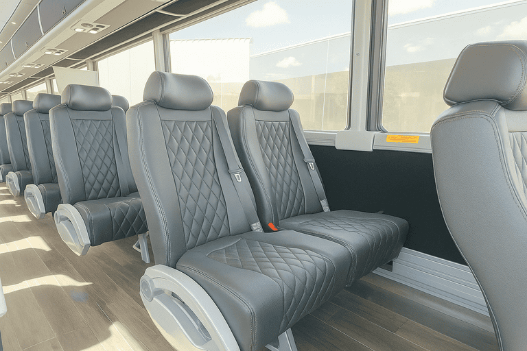 interior of Charter Bus Rental Middletown charter bus